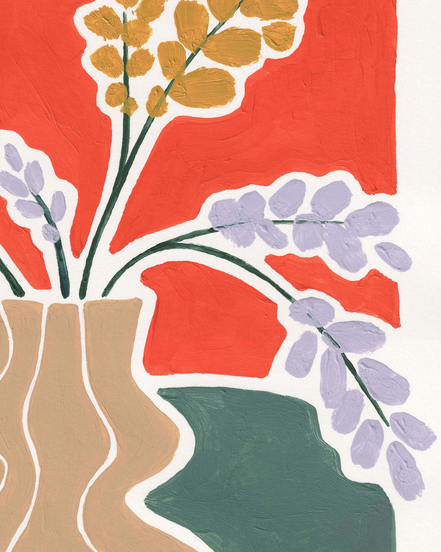 Flower Vase I Original Painting - Tinie Studio