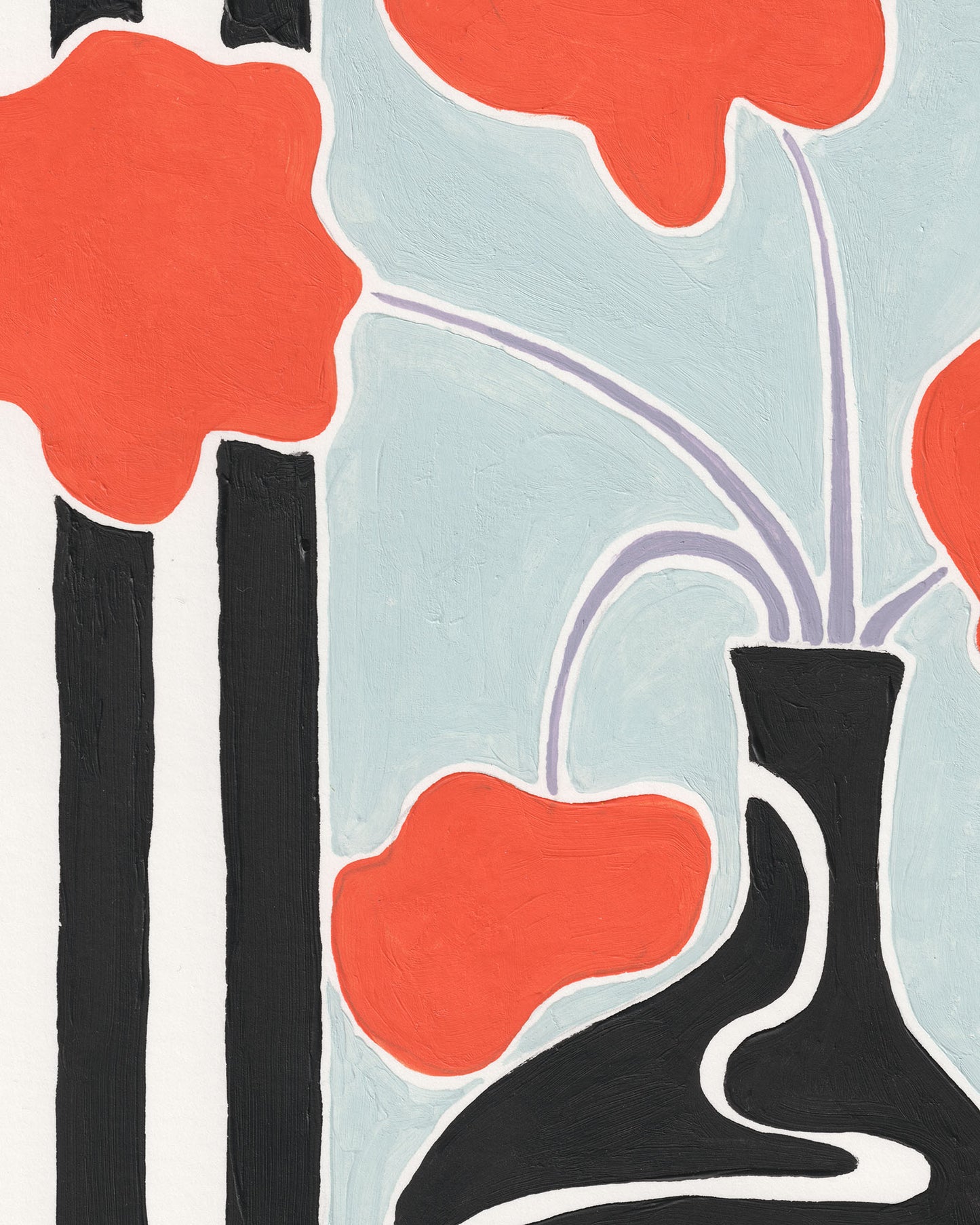 Red Flowers Original Painting - Tinie Studio