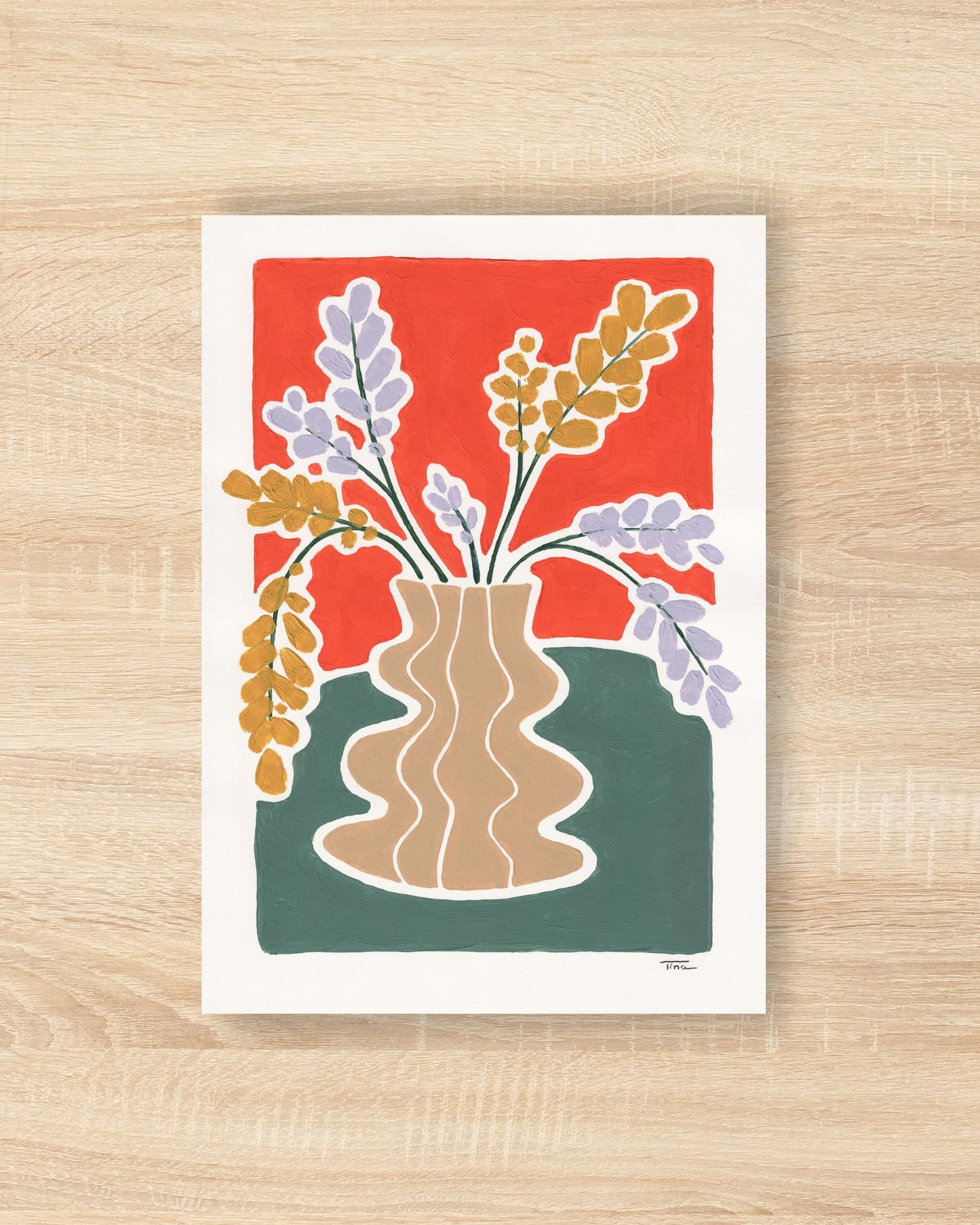 Flower Vase I Original Painting - Tinie Studio