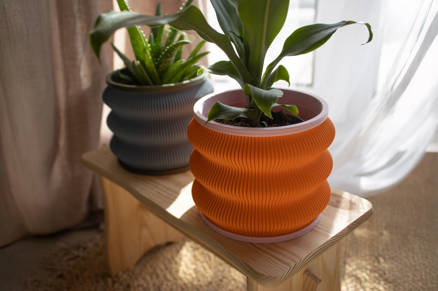 Orange Wavy Planter - Tinie Studio