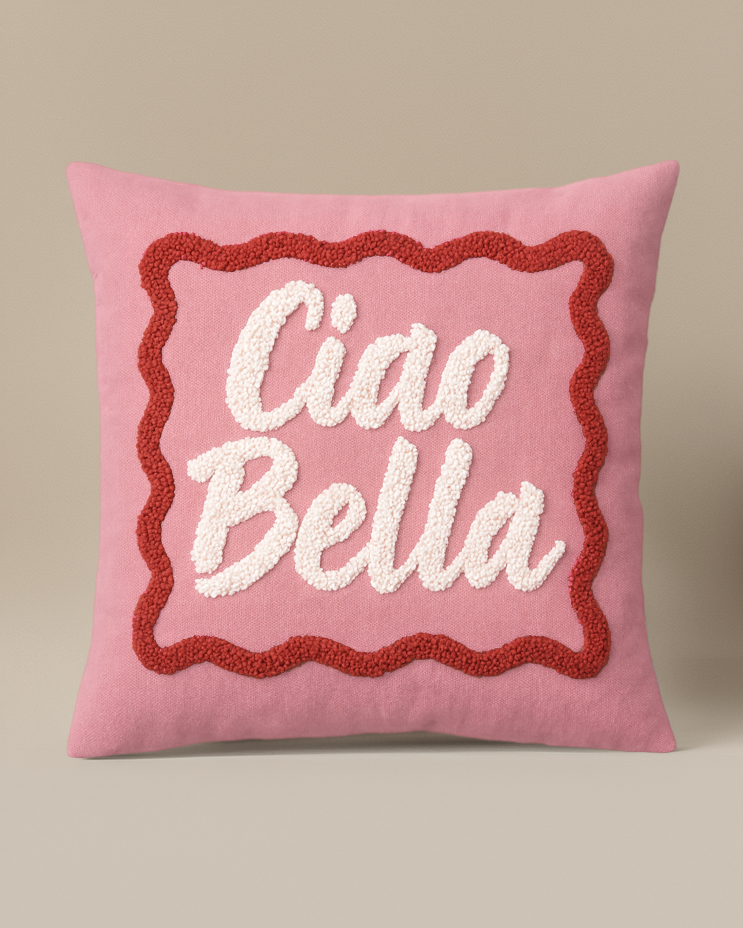 Ciao Bella Punch Needle Cushion - Tinie Studio