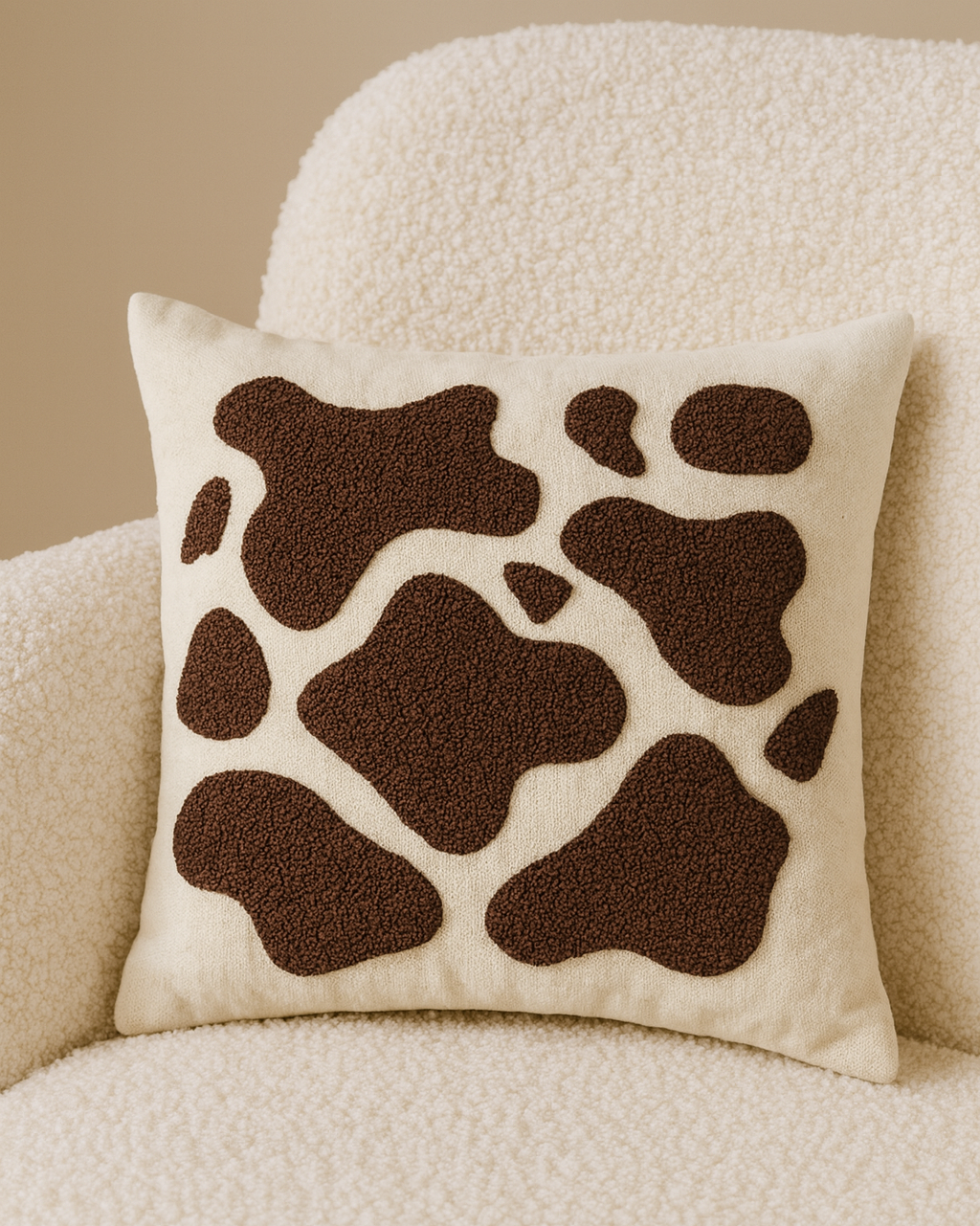Cozy Cow Punch Needle Cushion - Tinie Studio