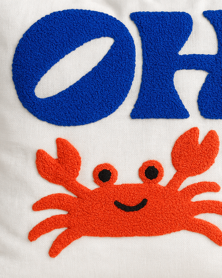 Crabby Punch Needle Pillow - Tinie Studio