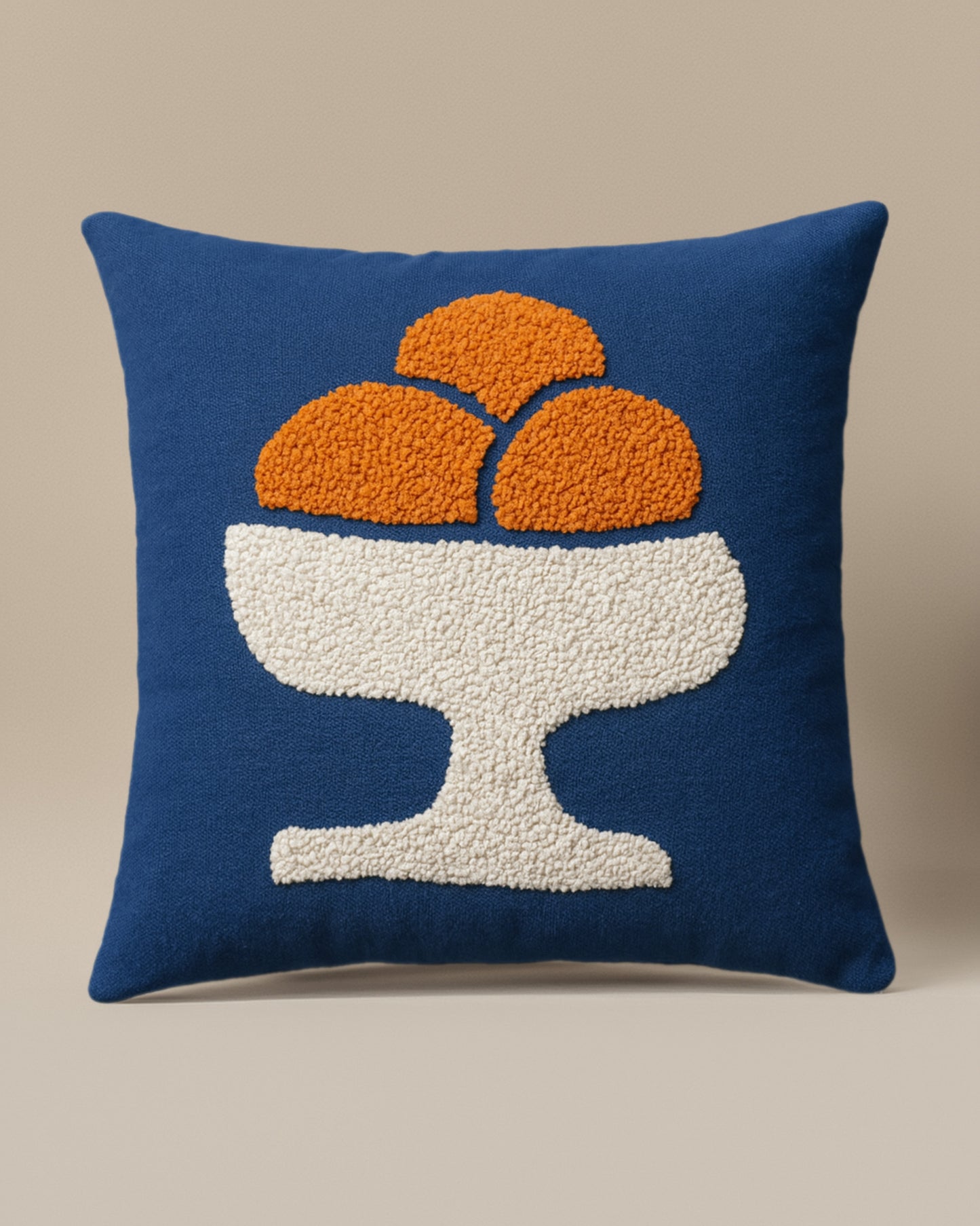 Orange Bowl Punch Needle Pillow - Tinie Studio