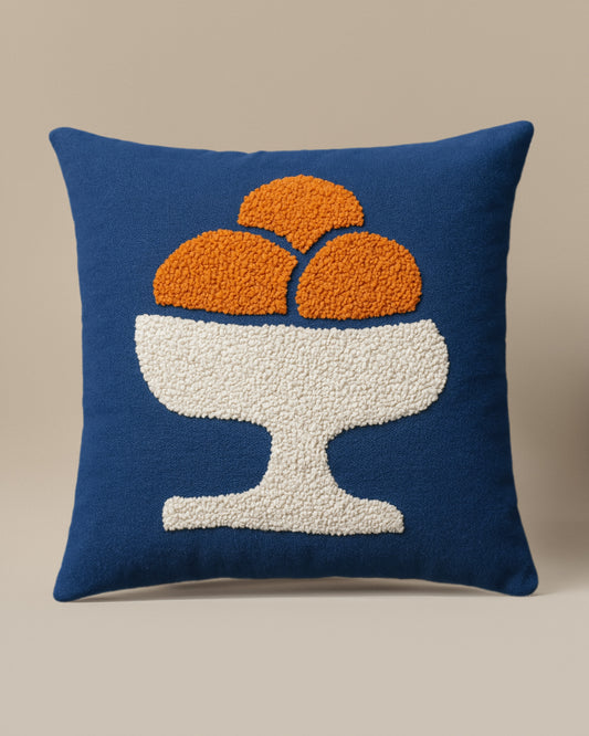 Orange Bowl Punch Needle Pillow - Tinie Studio