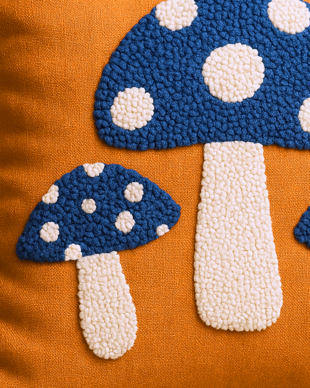 Blueshroom Punch Needle Cushion - Tinie Studio