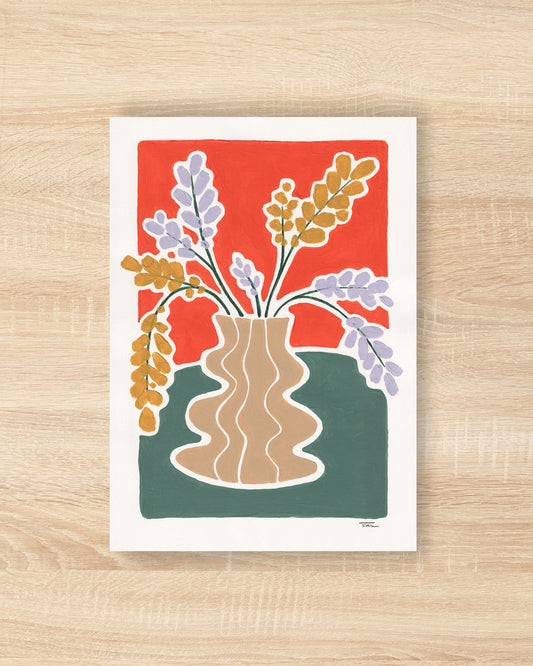 Flower Vase I Original Painting - Tinie Studio