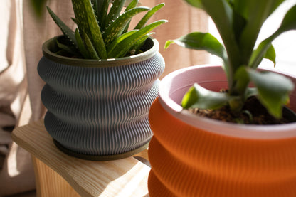 Blue Wavy Planter - Tinie Studio