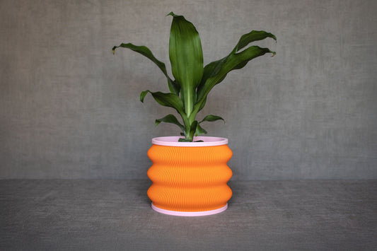 Orange Wavy Planter - Tinie Studio