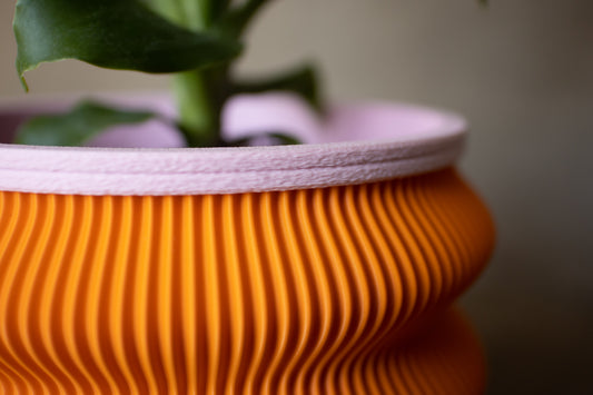 Orange Wavy Planter - Tinie Studio