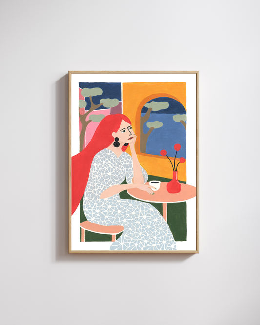 Woman with Floral Dress Print - Tinie Studio