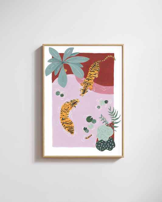 Swimming Tigers Print - Tinie Studio