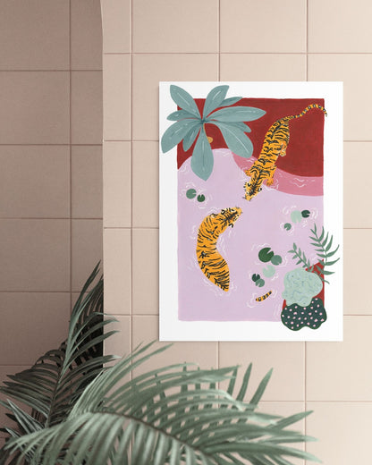 Swimming Tigers Print - Tinie Studio