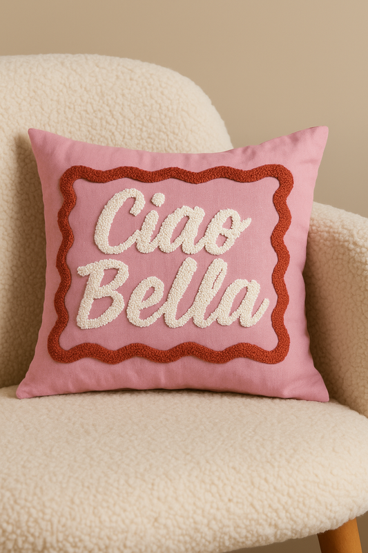 Ciao Bella Punch Needle Cushion - Tinie Studio