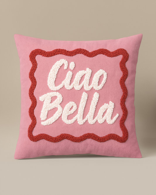 Ciao Bella Punch Needle Cushion - Tinie Studio