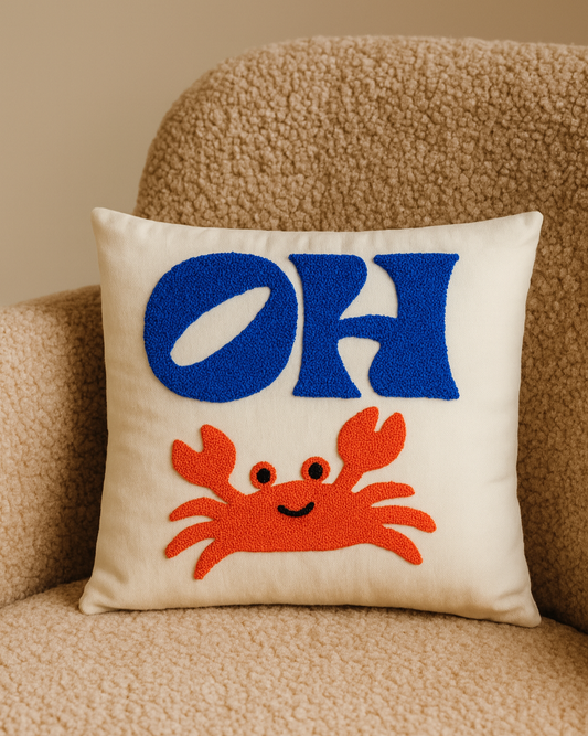 Crabby Punch Needle Pillow - Tinie Studio