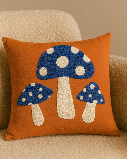 Blueshroom Punch Needle Cushion - Tinie Studio